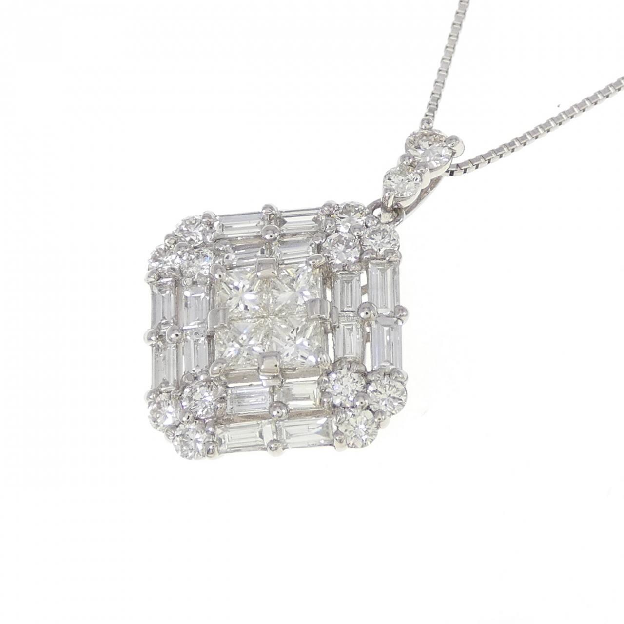 【新品】PT900/PT850 ダイヤモンド ネックレス 1.00CT
