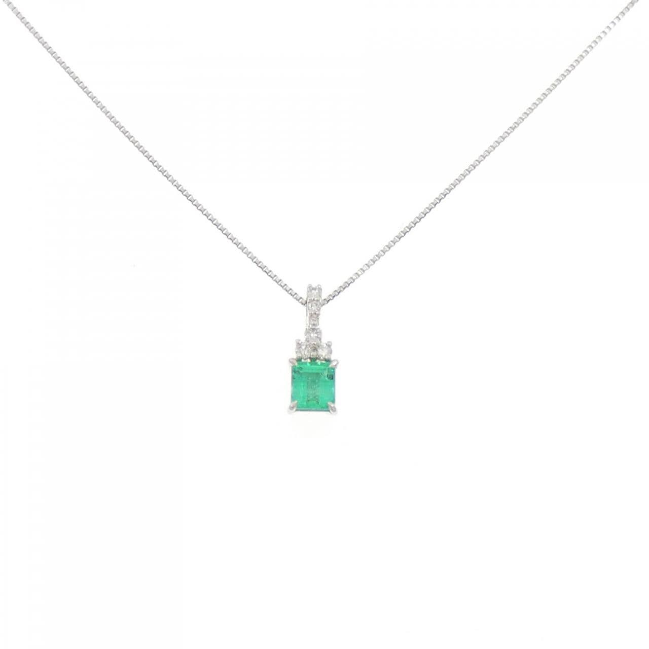 PT900/PT850 エメラルド ネックレス 0.30CT