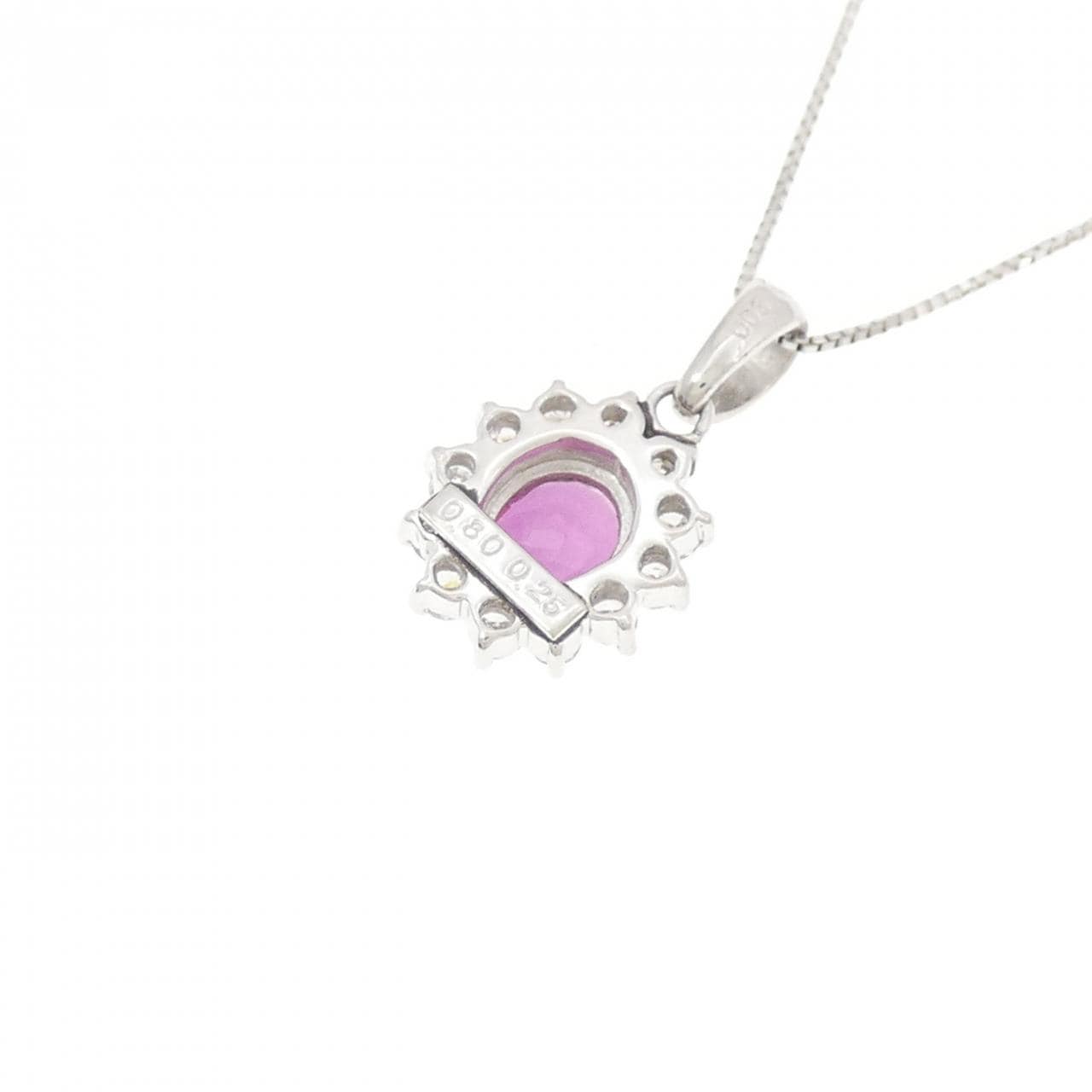 PT900/PT850 ルビー ネックレス 0.80CT