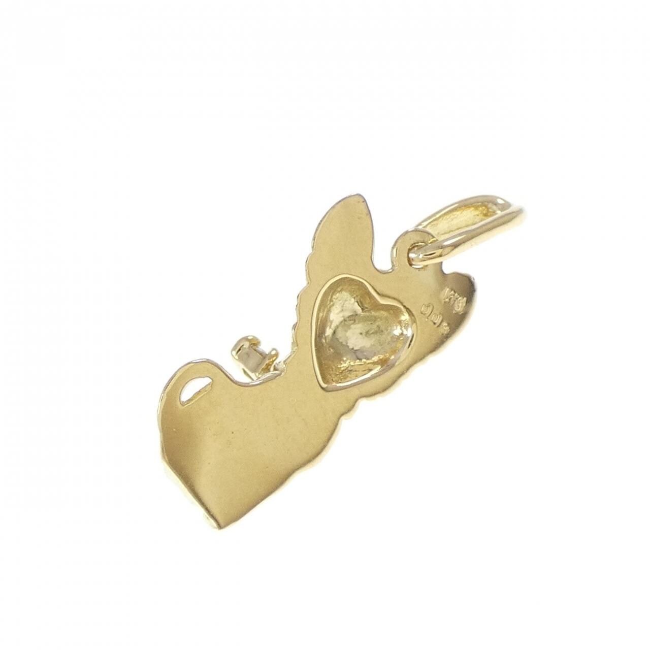 K18YG ドッグ ダイヤモンド ペンダント 0.03CT