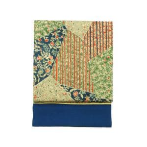 名古屋帯　塩瀬染帯　全通柄