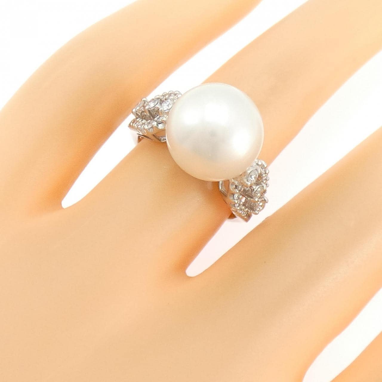 PT900 白蝶パール リング 11.4mm