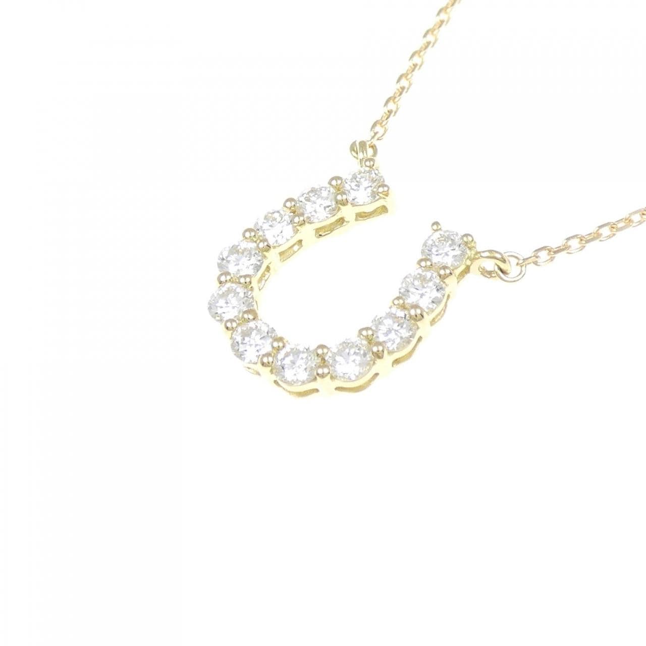 【新品】K18YG ホースシュー ダイヤモンド ネックレス 0.503CT