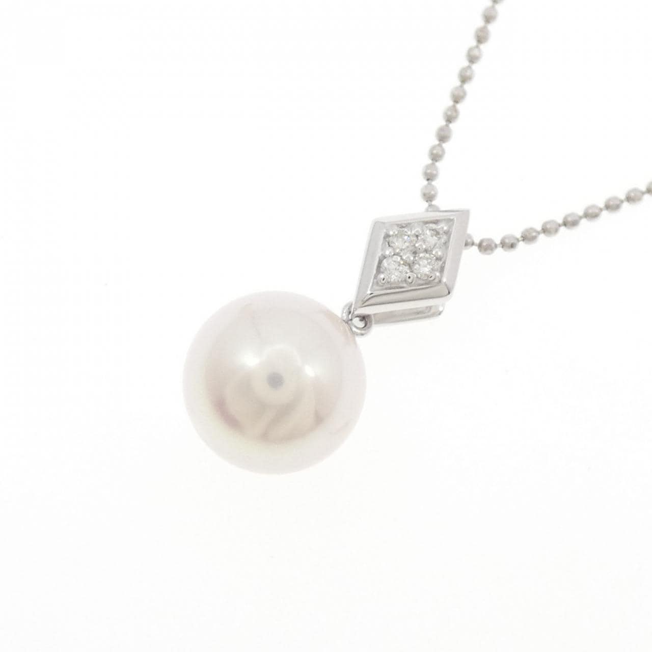 K18WG/K14WG アコヤパール ネックレス 9.3mm