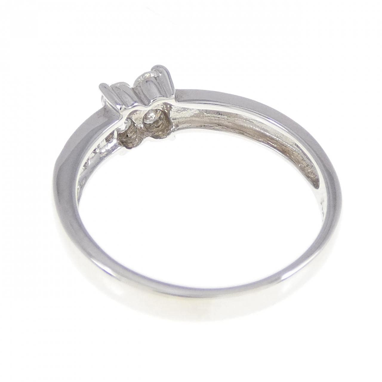 K14WG フラワー ダイヤモンド リング 0.20CT