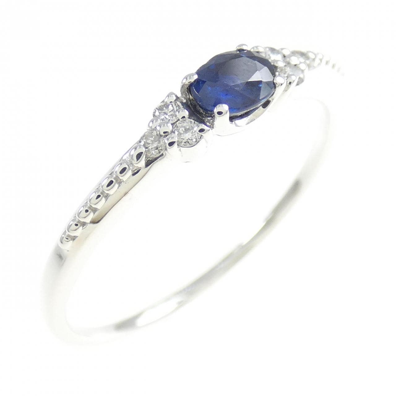 K18WG サファイヤ リング 0.17CT