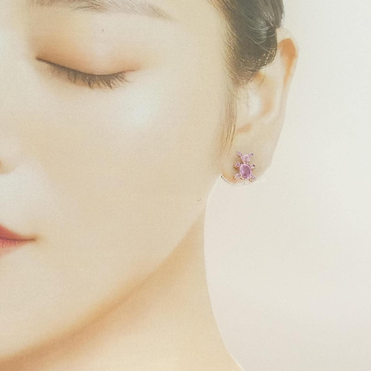 K14PG サファイヤ ピアス 1.05CT 片耳