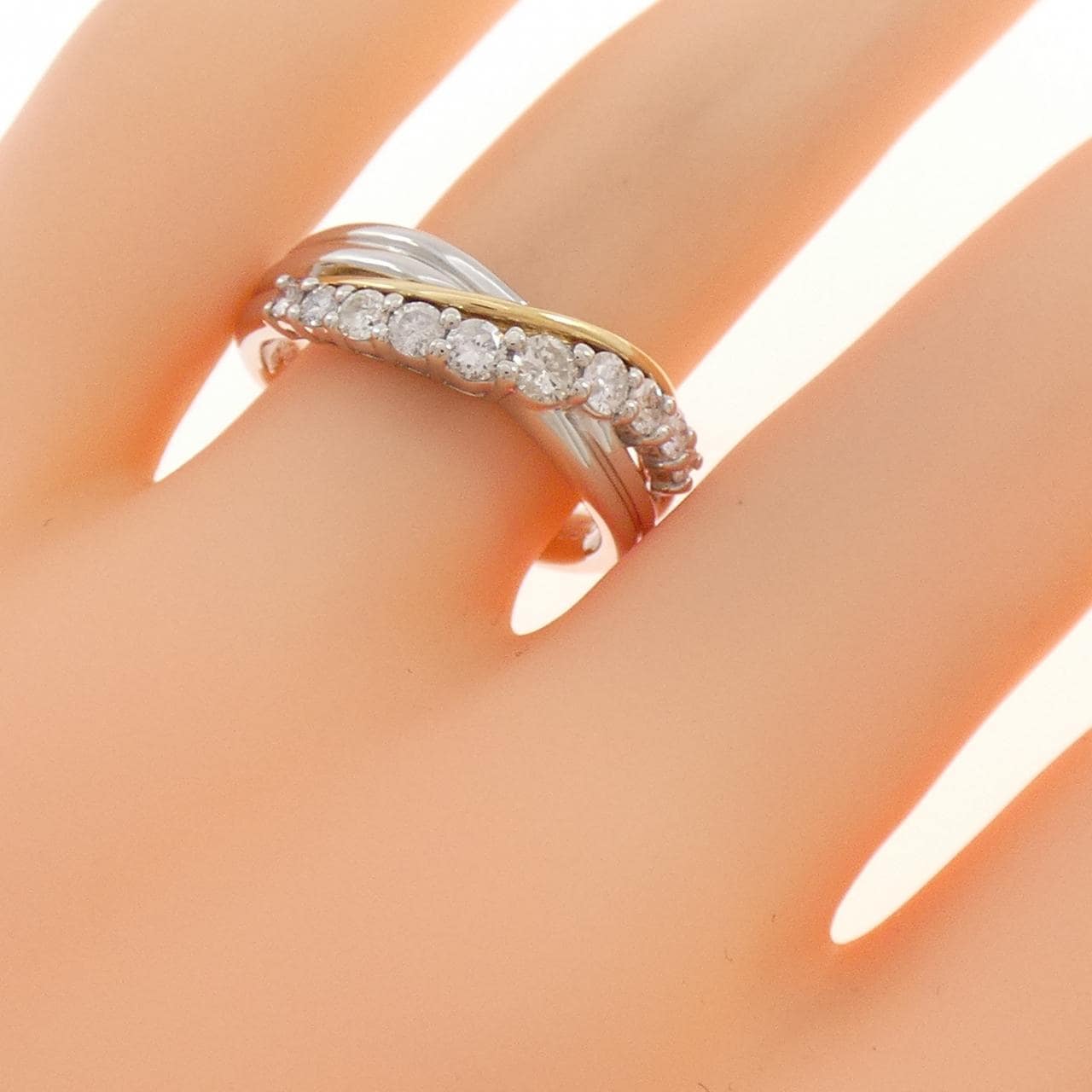 PT900/K18YG ダイヤモンド リング 0.50CT