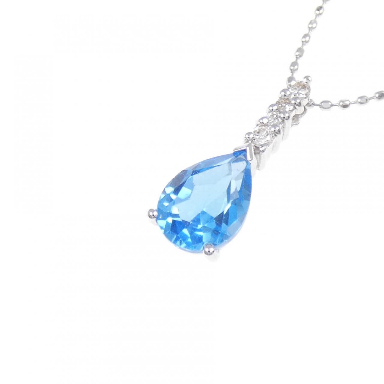 K18WG ブルートパーズ ネックレス