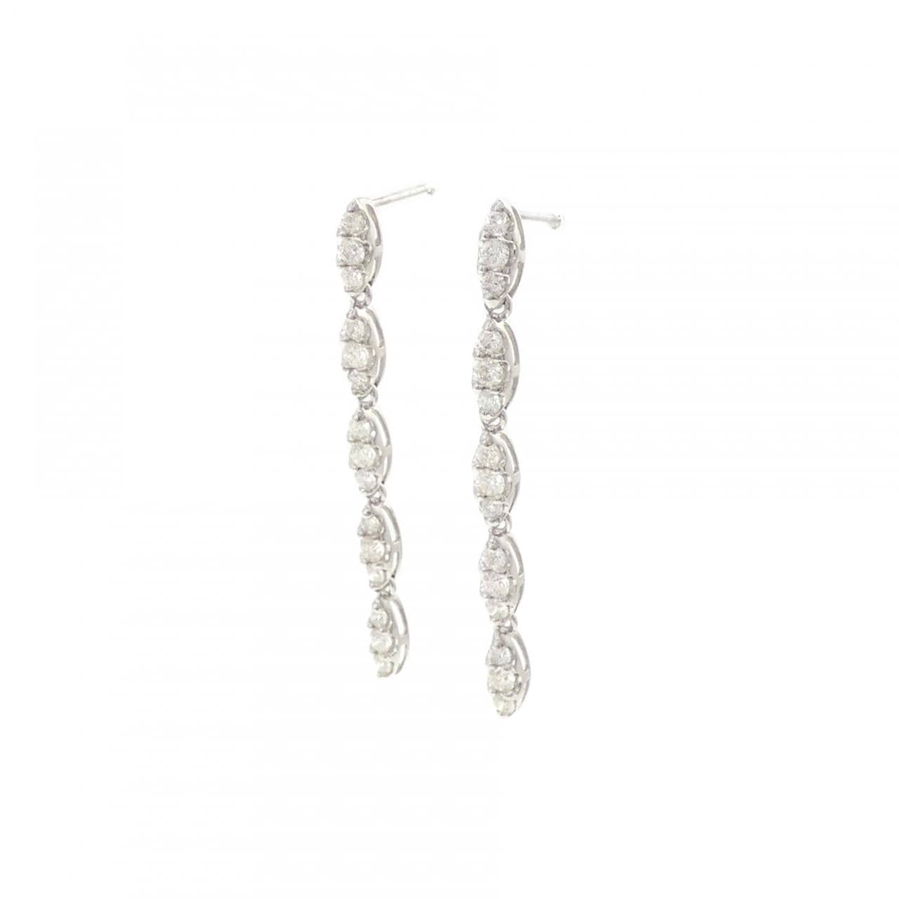 K18WG ダイヤモンド ピアス 1.20CT