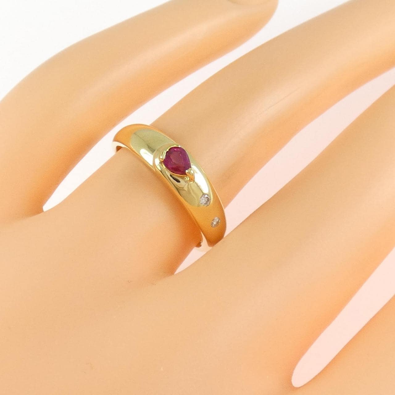 K18YG ルビー リング 0.15CT