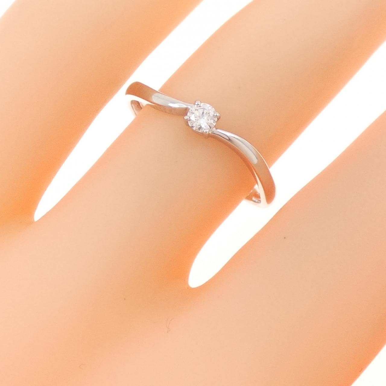 PT900 ソリティア ダイヤモンド リング 0.08CT