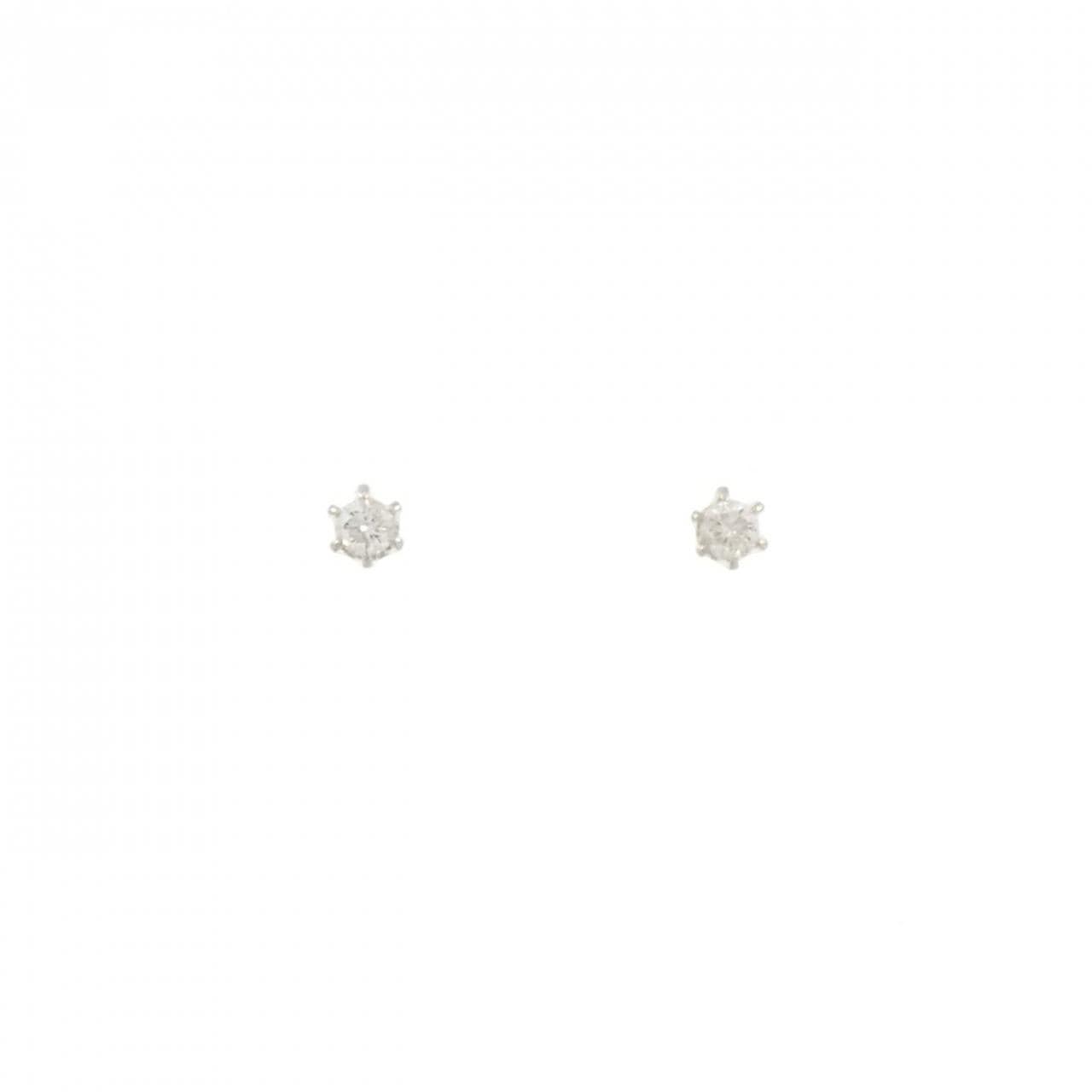 PT900 ソリティア ダイヤモンド ピアス 0.10CT