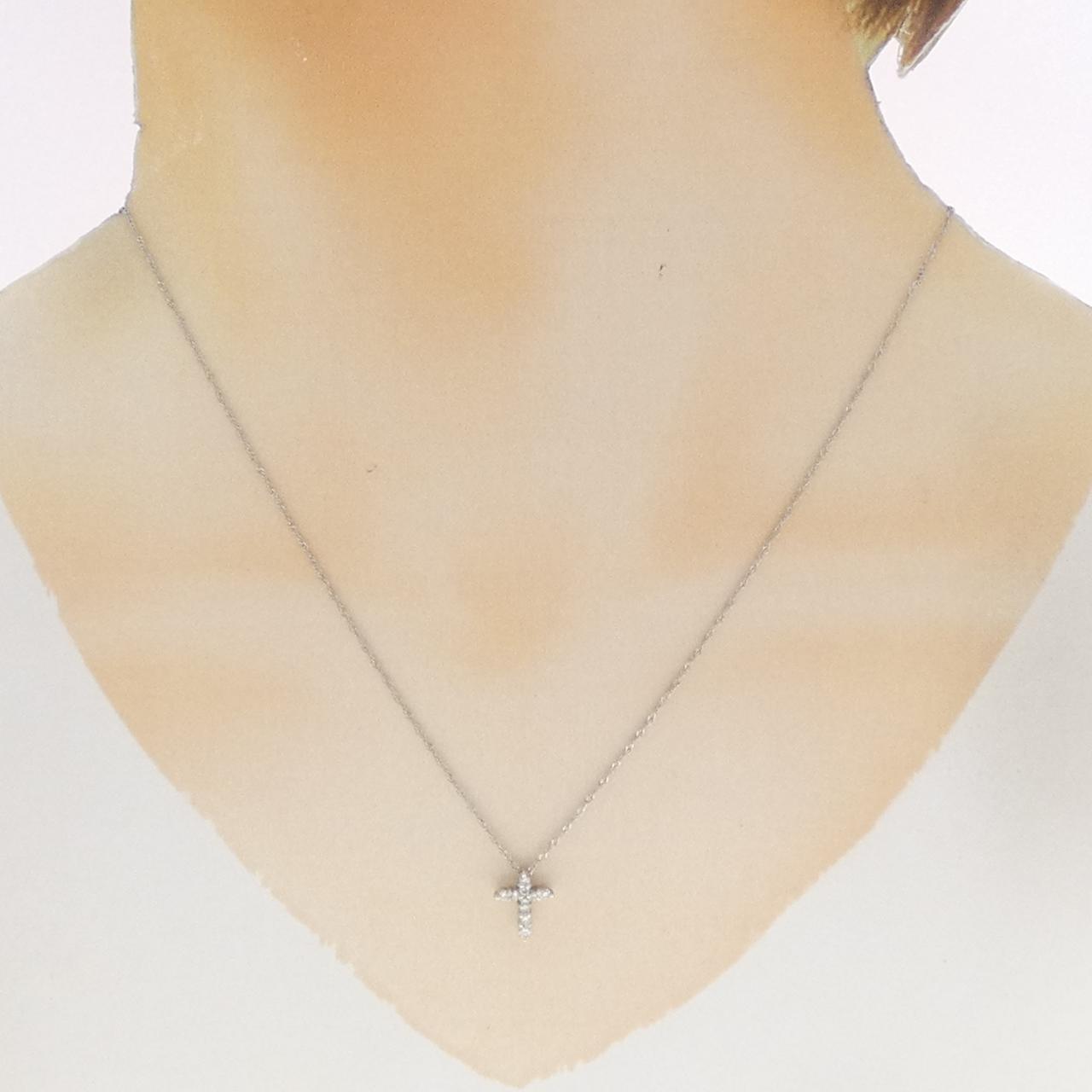 PT900/PT850 クロス ダイヤモンド ネックレス 0.15CT