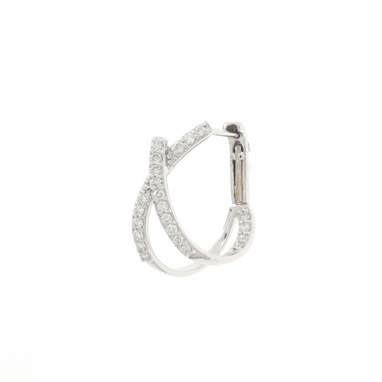 K18WG ダイヤモンド ピアス 0.15CT 片耳