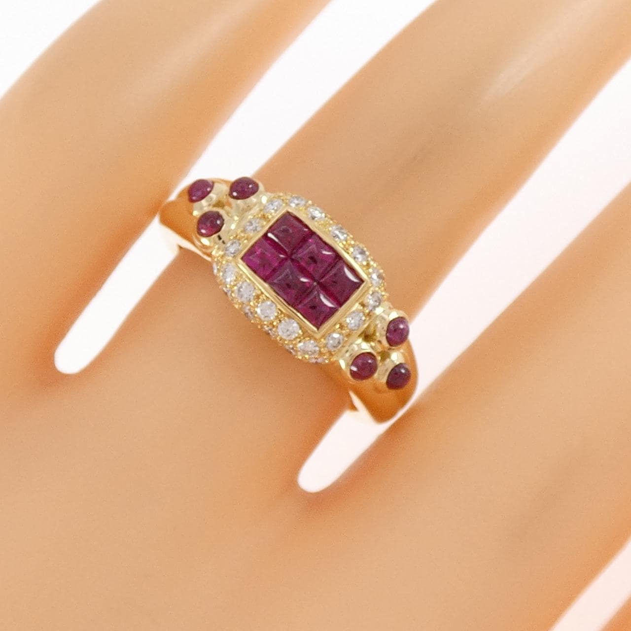 K18YG ルビー リング 1.28CT