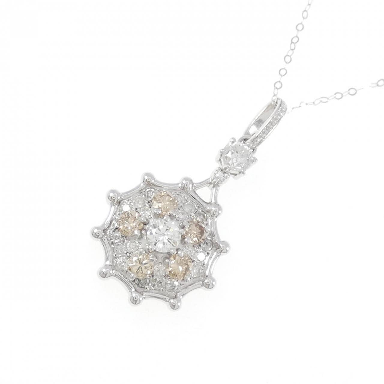 K18WG/750WG Diamond Necklace 1.20CT