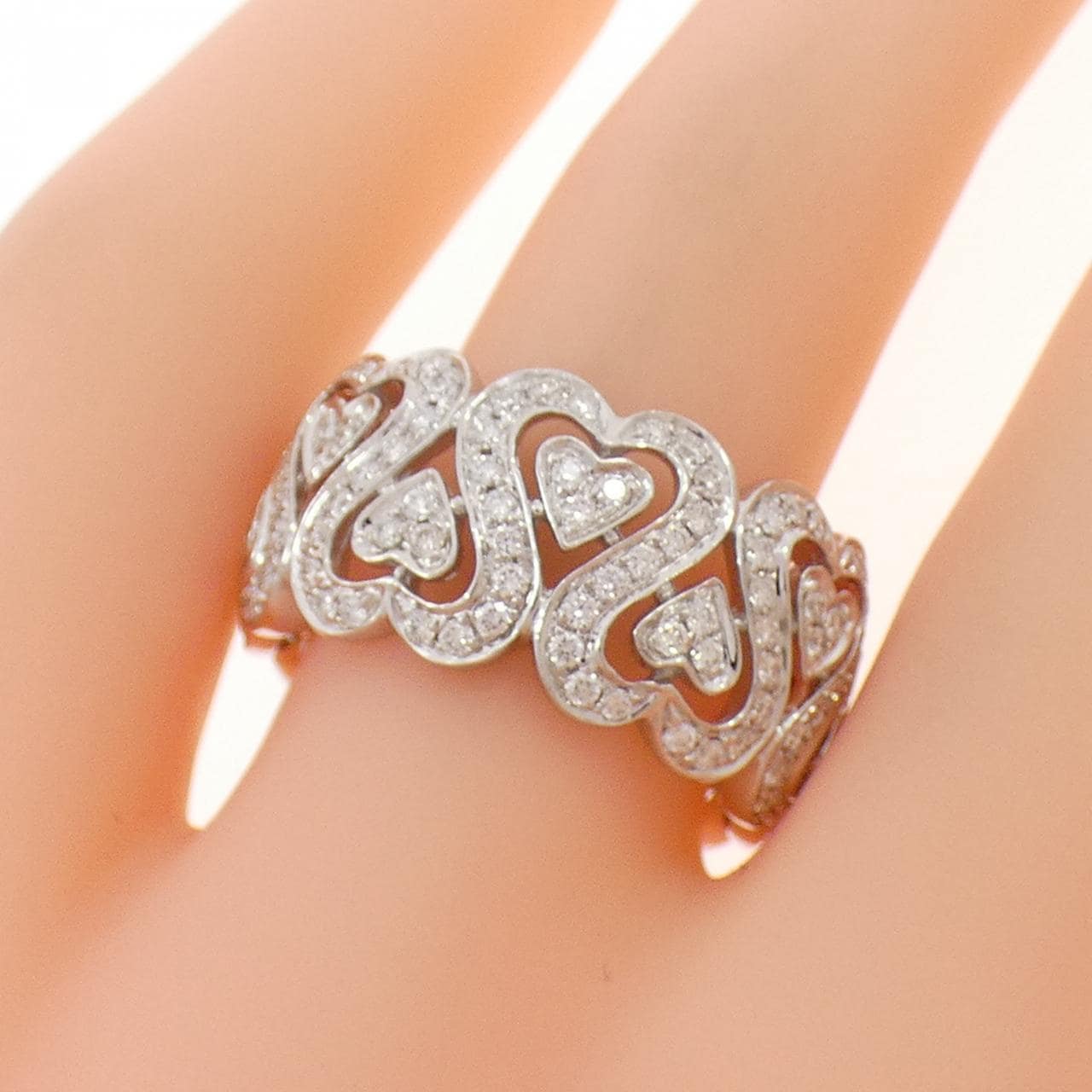 K14WG ハート ダイヤモンド リング