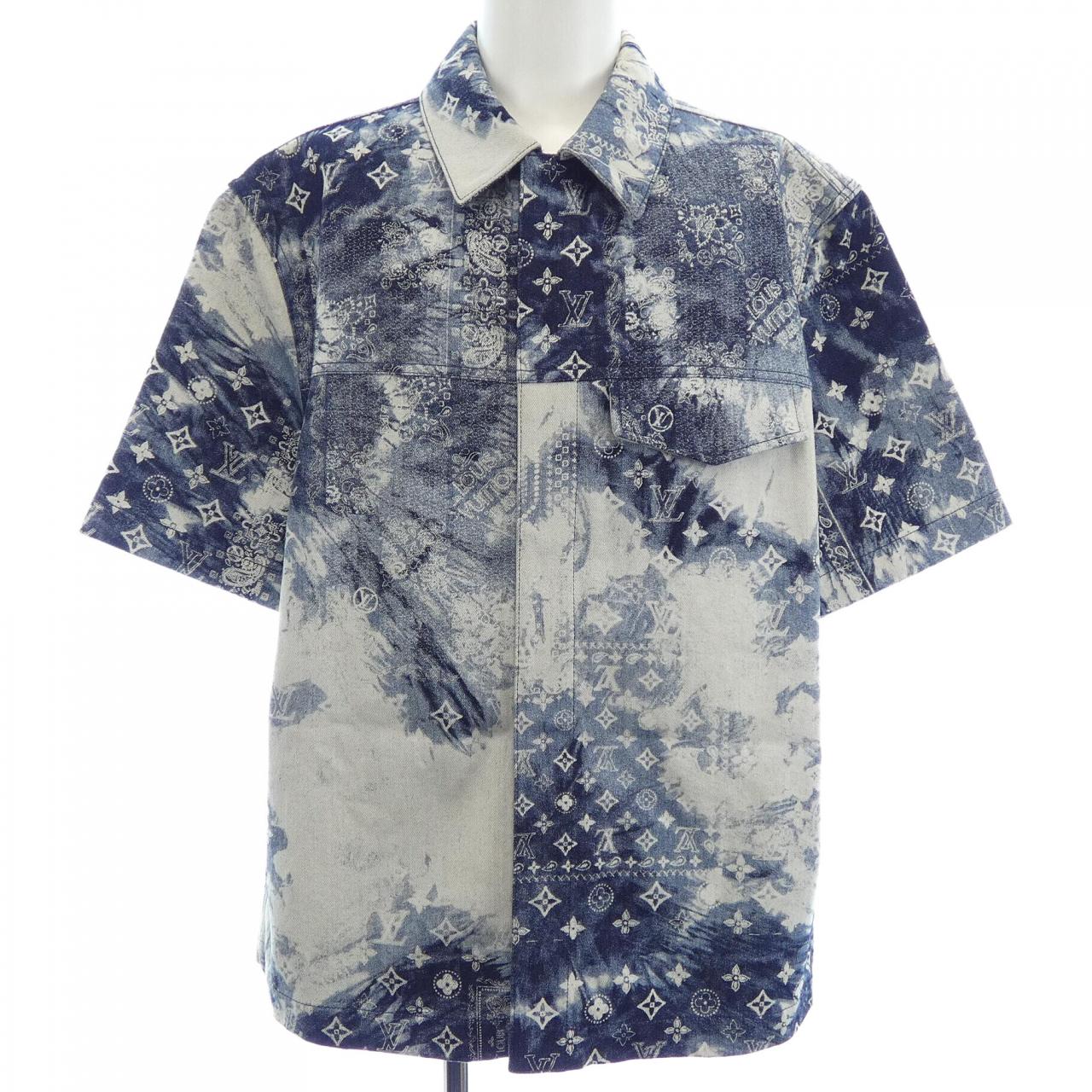 ルイヴィトン LOUIS VUITTON モノグラムバンダナショートスリーブデニムシャツ HNS17XNW2 S/Sシャツ