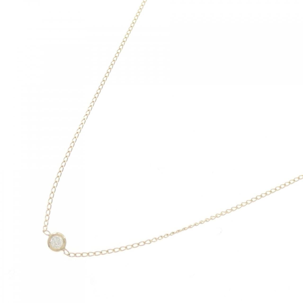 K10YG ソリティア ダイヤモンド ネックレス