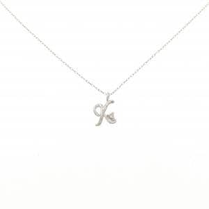 K10WG イニシャルK ダイヤモンド ネックレス 0.01CT