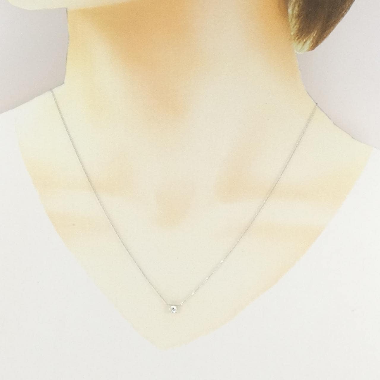 PT900/PT850 ソリティア ダイヤモンド ネックレス 0.185CT
