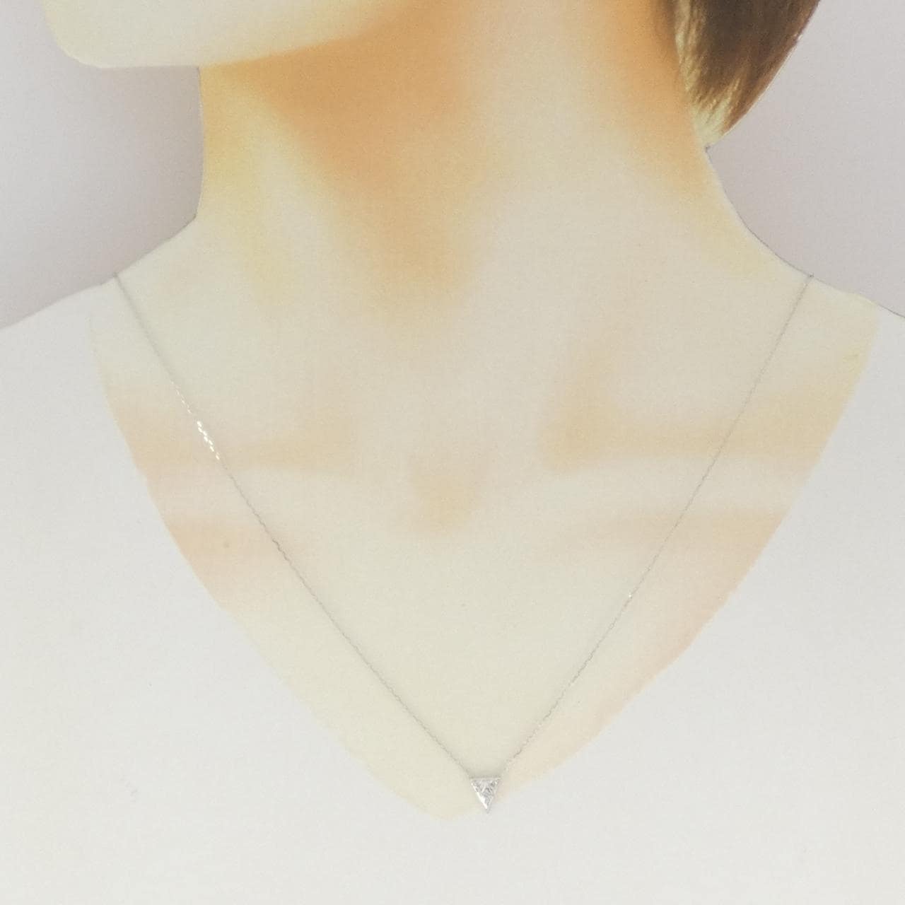 K18WG ダイヤモンド ネックレス 0.09CT