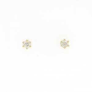 K18YG ソリティア ダイヤモンド ピアス 0.18CT