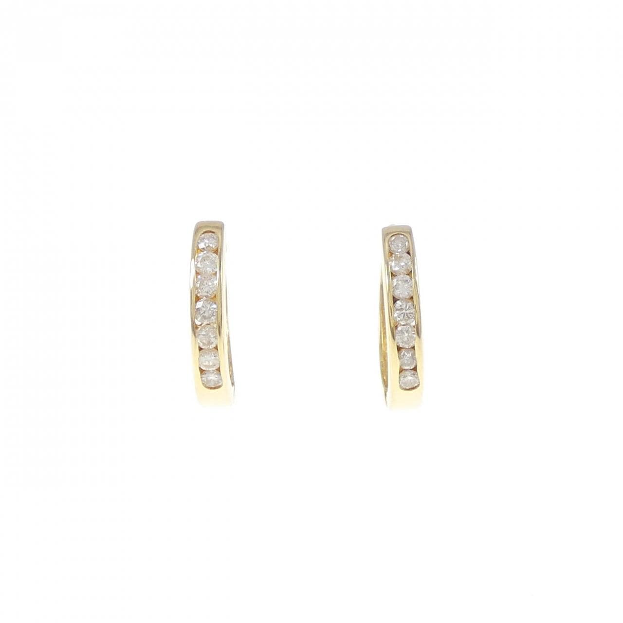 K18YG hoop Diamond earrings 0.30CT