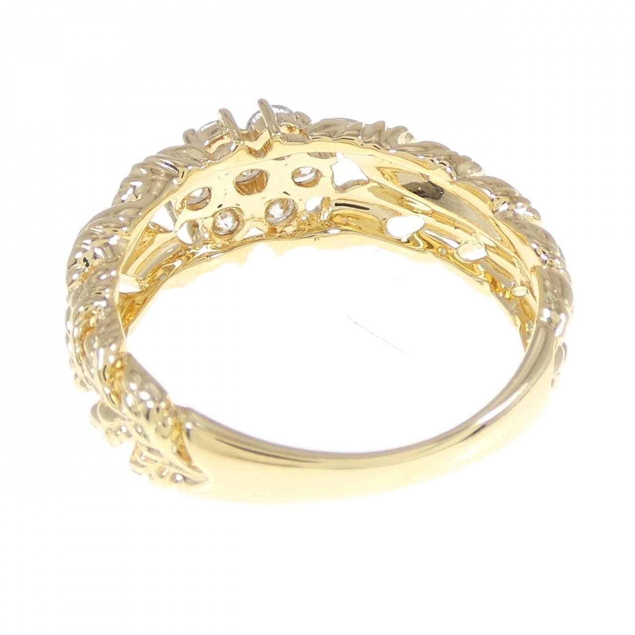 K18YG flower Diamond ring 0.50CT