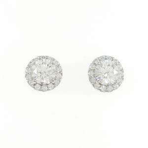 【リメイク】PT900/ST ダイヤモンド ピアス 0.845CT 0.846CT E-F VVS1-VVS2 VG