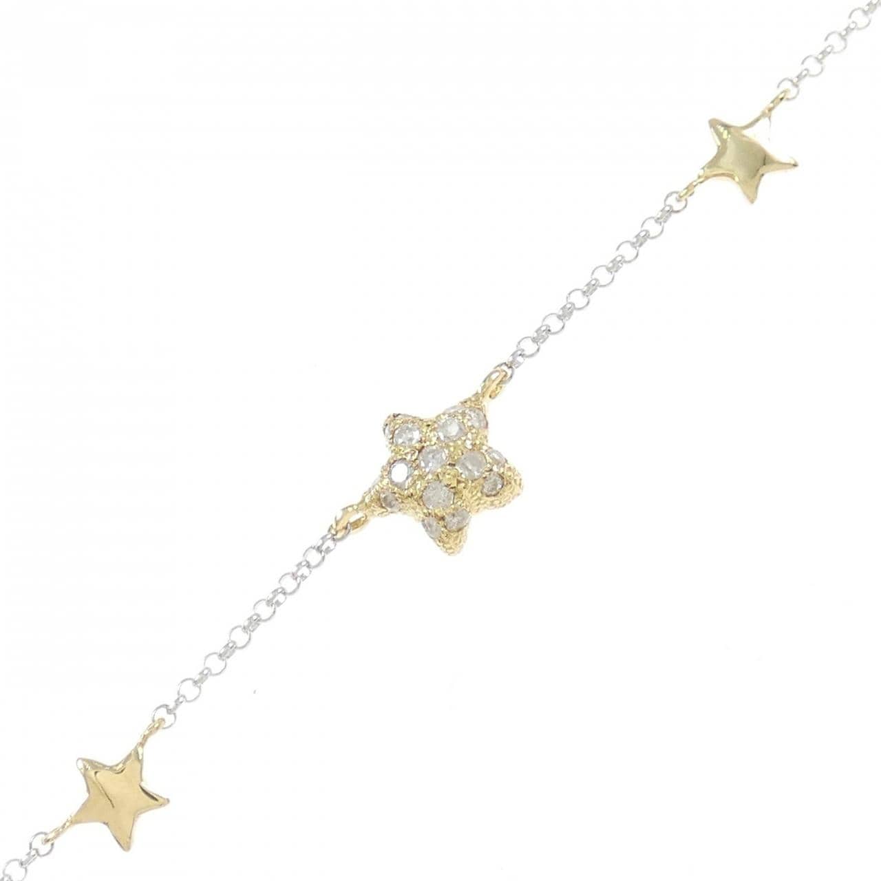 K18YG/K18WG スター ダイヤモンド ブレスレット 0.1CT