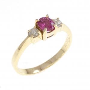 K18YG ルビー リング 0.30CT
