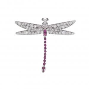 K18WG トンボ ルビー ペンダント 0.28CT