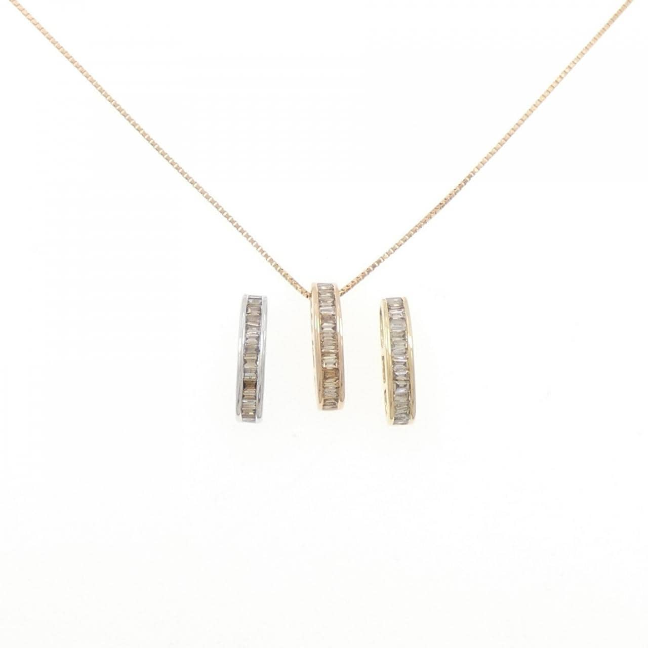 K18スリーカラー ダイヤモンド ネックレス 0.56CT