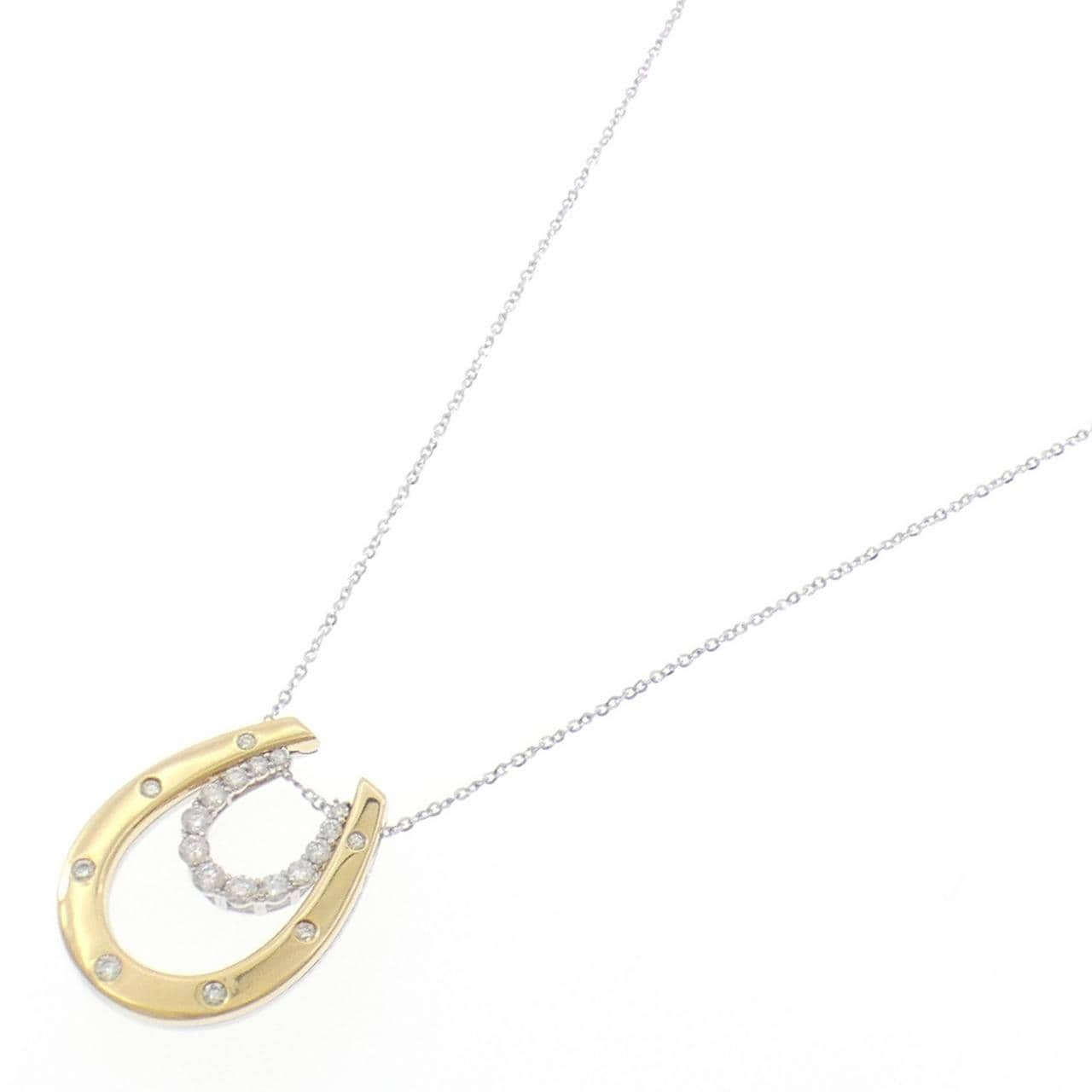 K18WG/K18YG/PT900 2WAY ダイヤモンド ネックレス 0.43CT