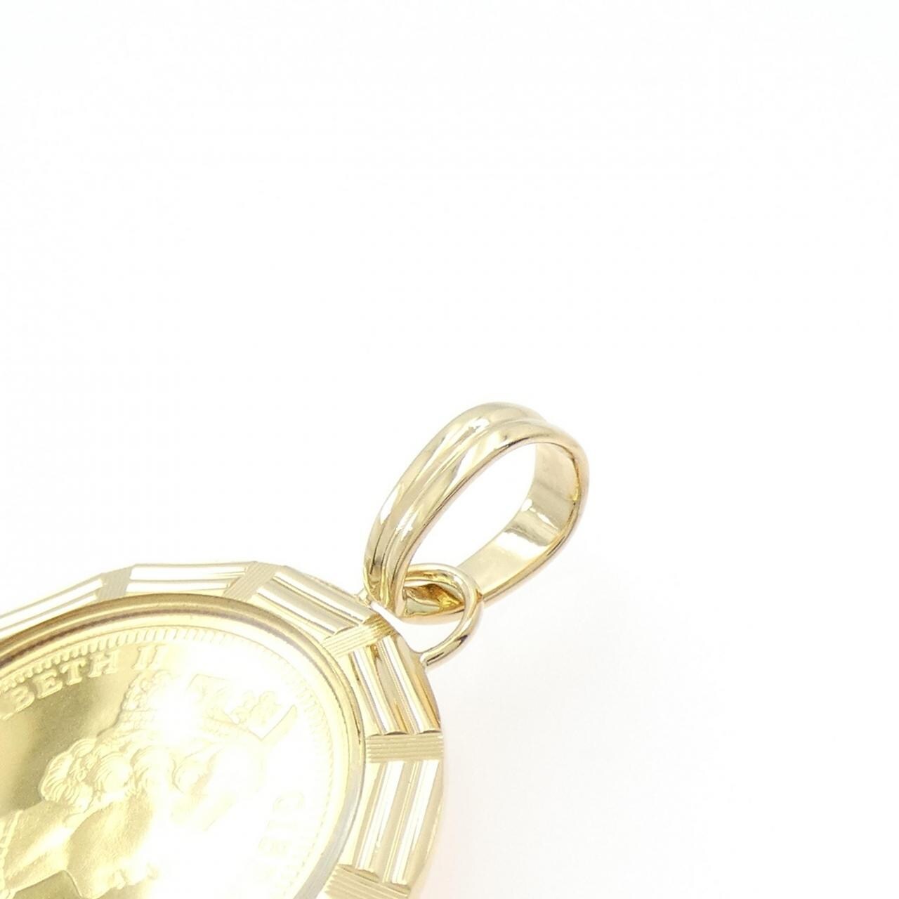 K18YG(枠) コイン ペンダント