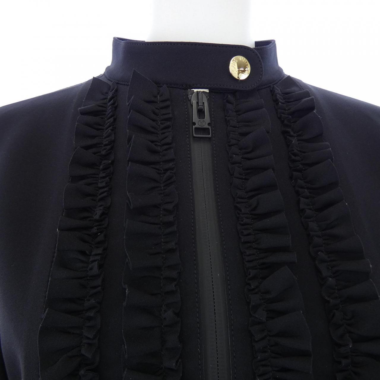 ルイヴィトン LOUIS VUITTON ラッフルトリムロングスリーブテクニカルジャージードレス FUDS12G72 ワンピース