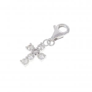 K18WG クロス ダイヤモンドチャーム 0.32CT