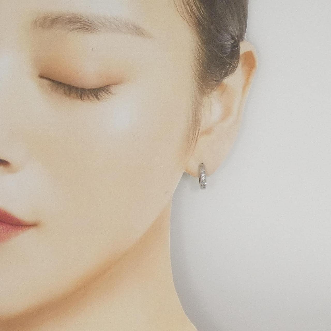 K18YG/PT900 ダイヤモンド イヤリング 0.10CT