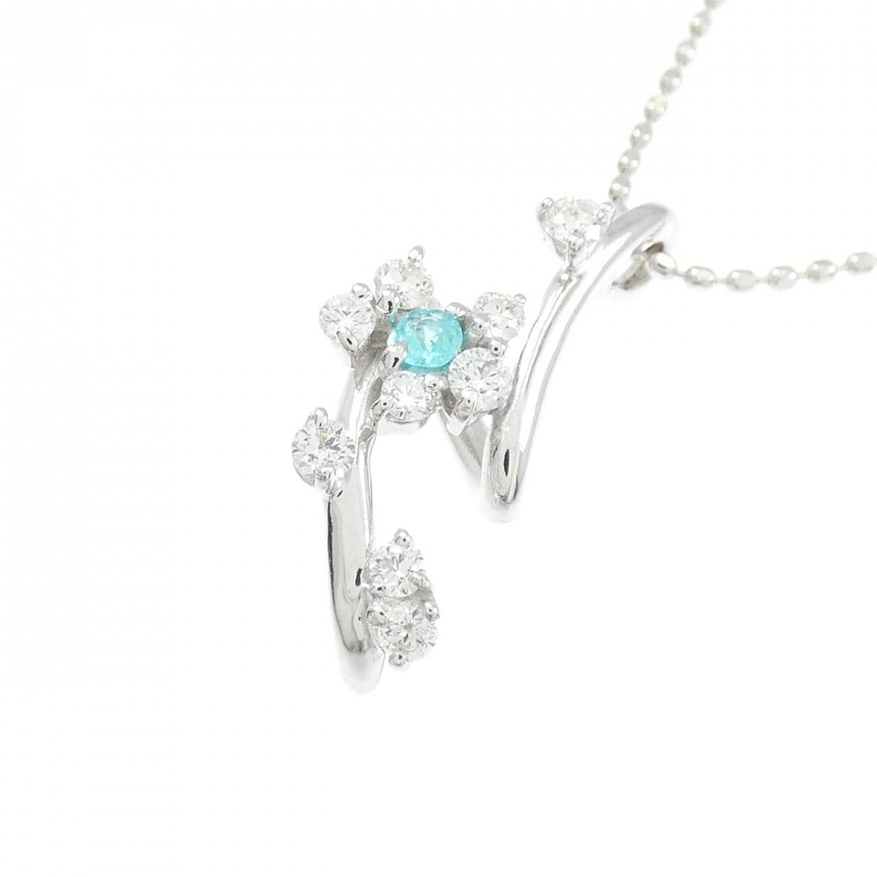 K18WG トルマリン ネックレス 0.04CT