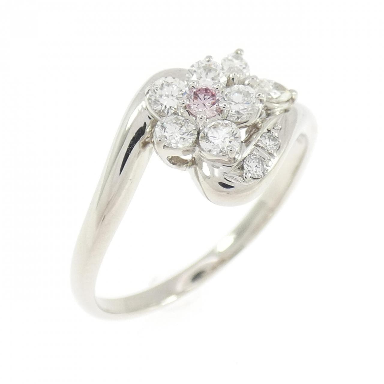 PT900 フラワー ピンクダイヤモンド リング 0.04CT