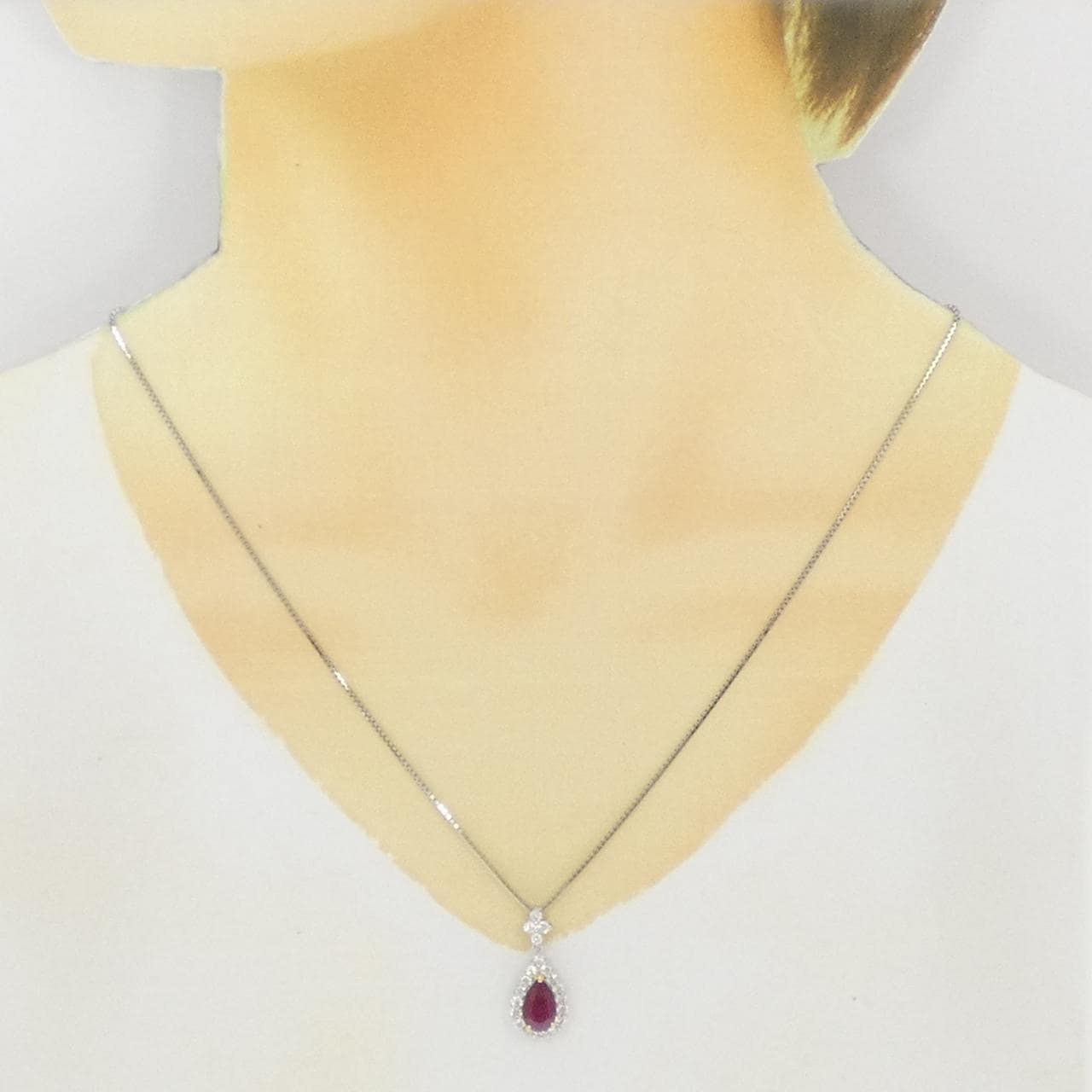 PT900/K18YG/PT850 ルビー ネックレス 2.238CT ビルマ産
