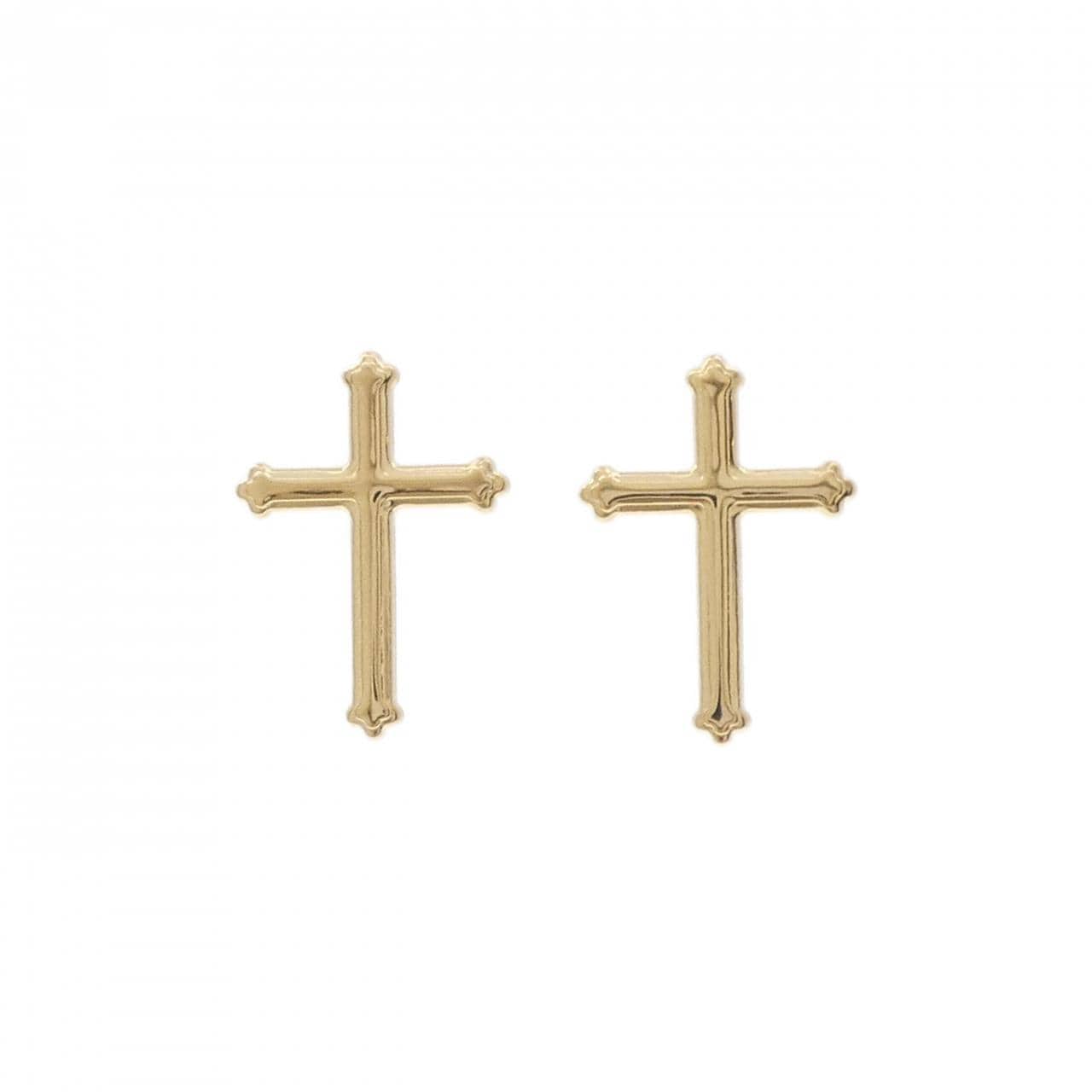 【新品】K18YG クロス ピアス