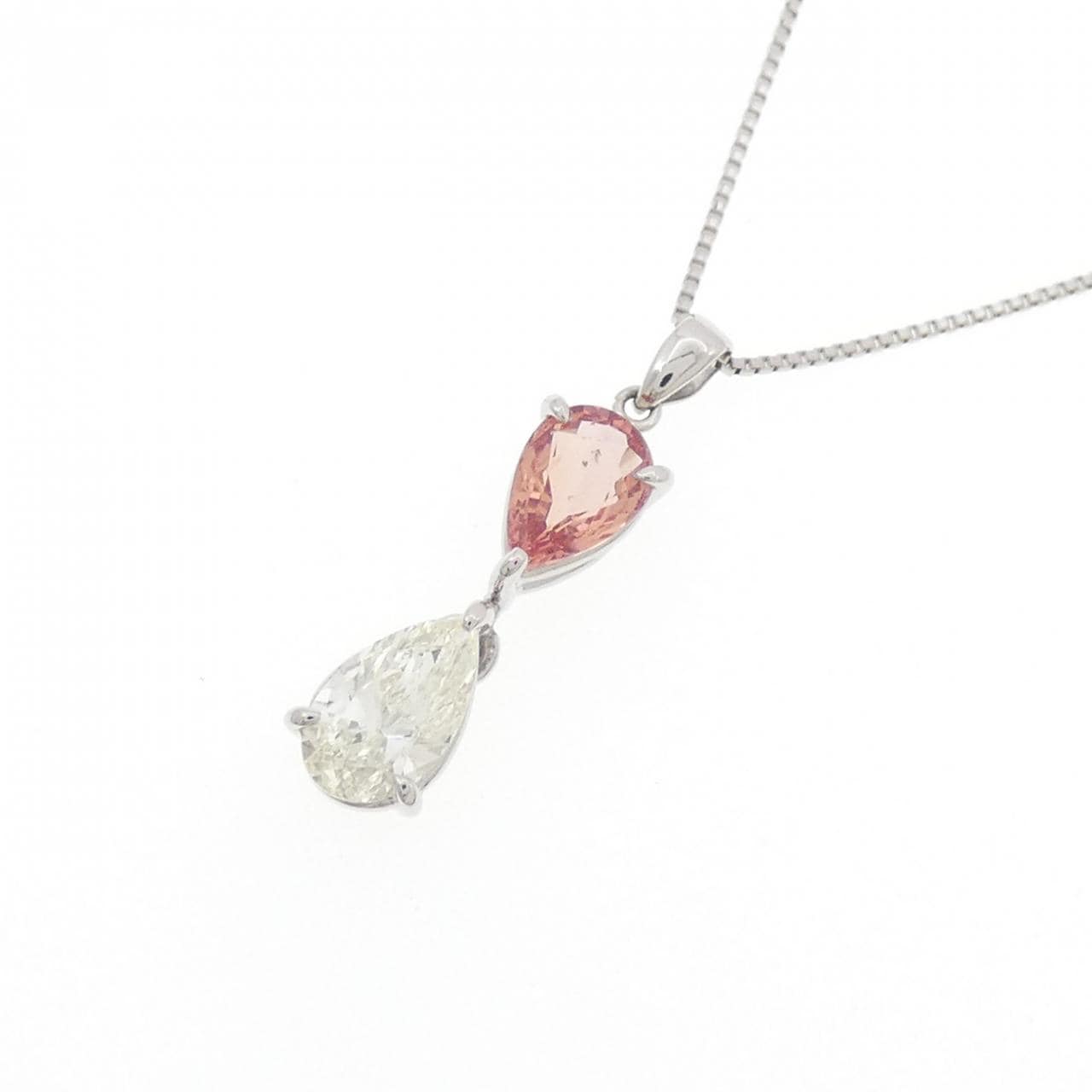 PT/PT850 パパラチアサファイヤ ネックレス 0.562CT