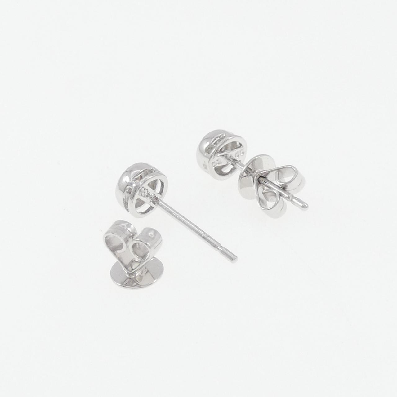K18WG ソリティア ダイヤモンド ピアス 0.10CT