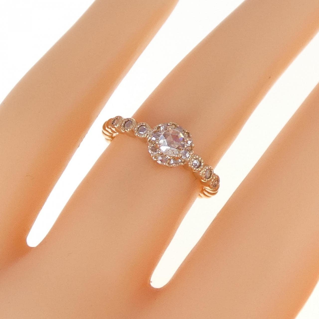 K18PG ダイヤモンド リング 0.15CT