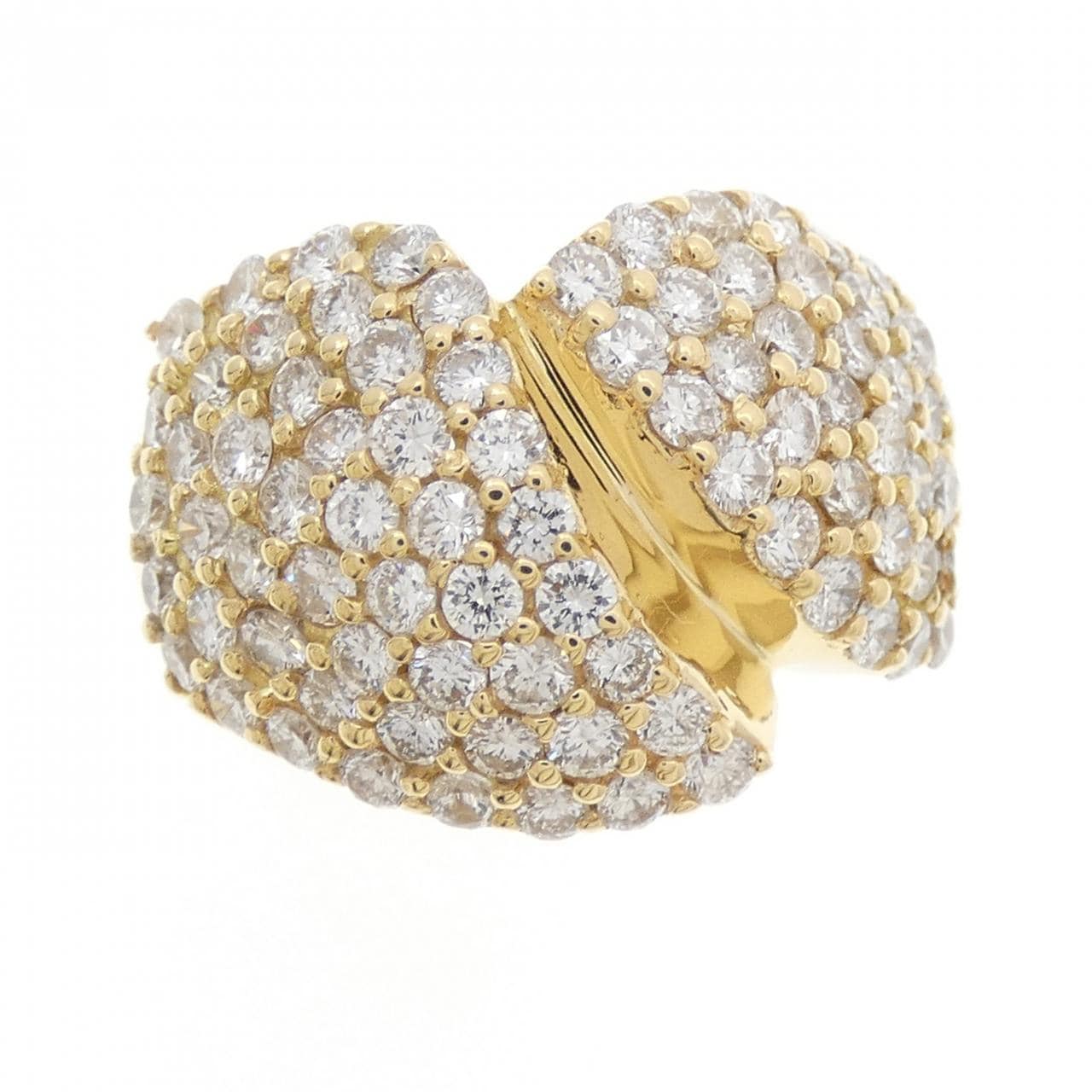 K18YG パヴェ ダイヤモンド リング 2.38CT