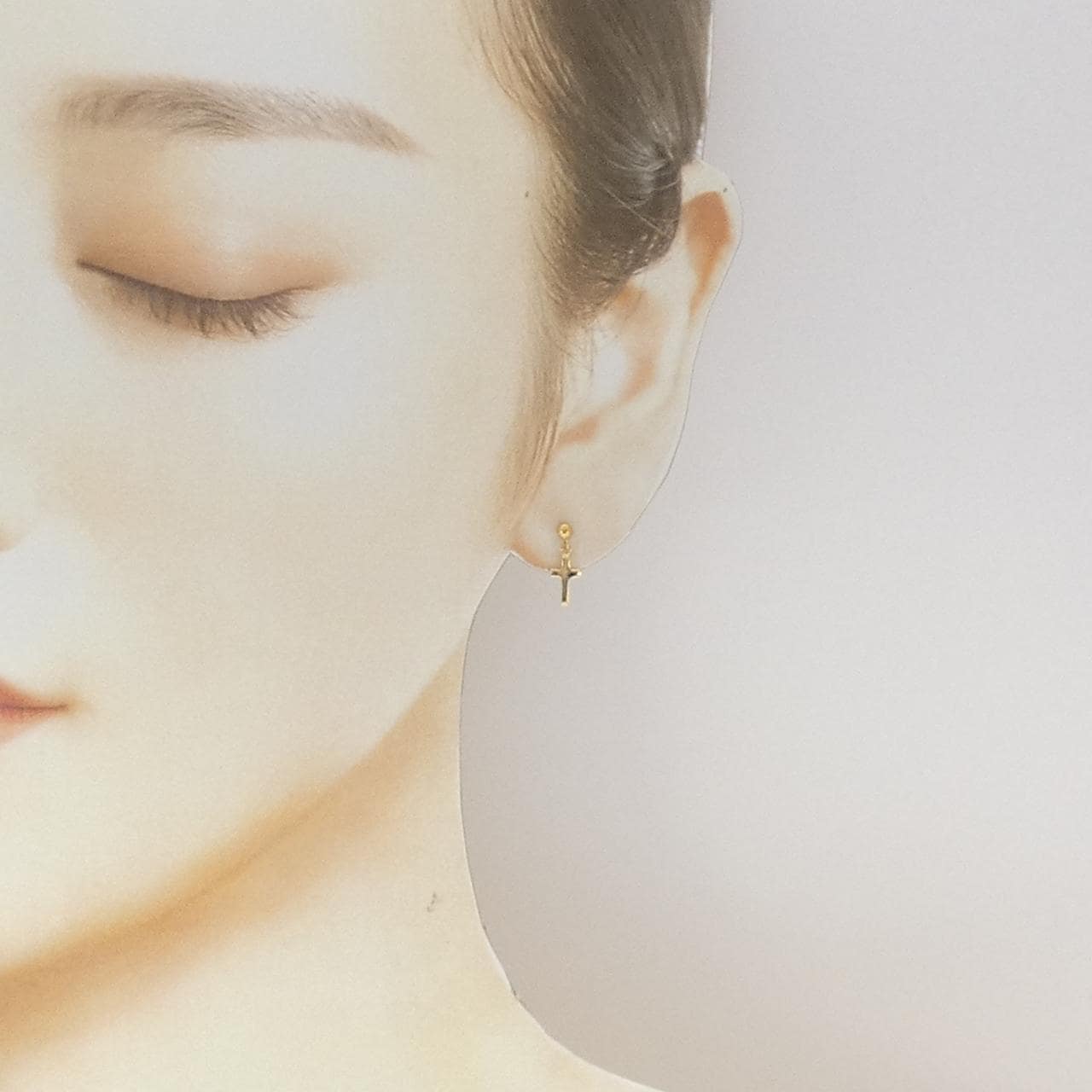 K18YG クロス ピアス