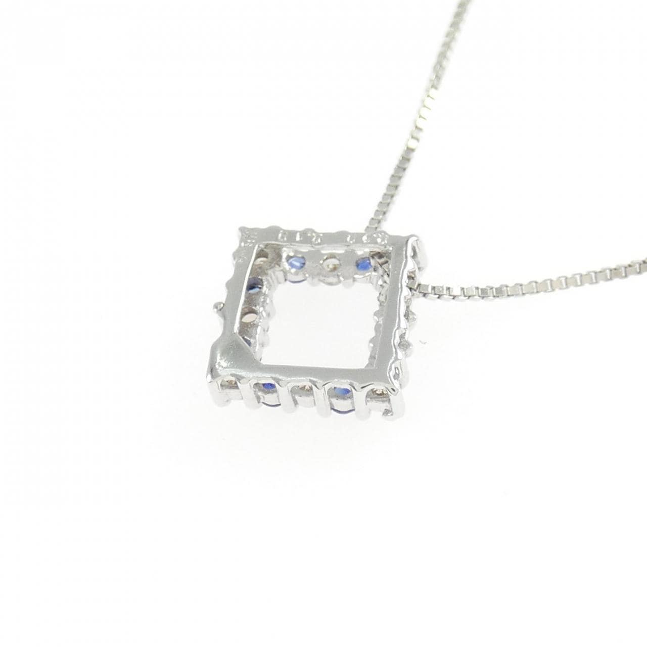 K18WG サファイヤ ネックレス 0.10CT